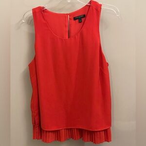 Banana Republic Women’s Large Sleeveless Pleated Layered Red Blouse Top Shirt